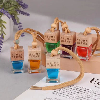 Wood Hanging Car Air Freshener Diffuser Perfume Aromatherapy Essential Oil Bottle Hanging Car Air Freshener Car Auto Accessories