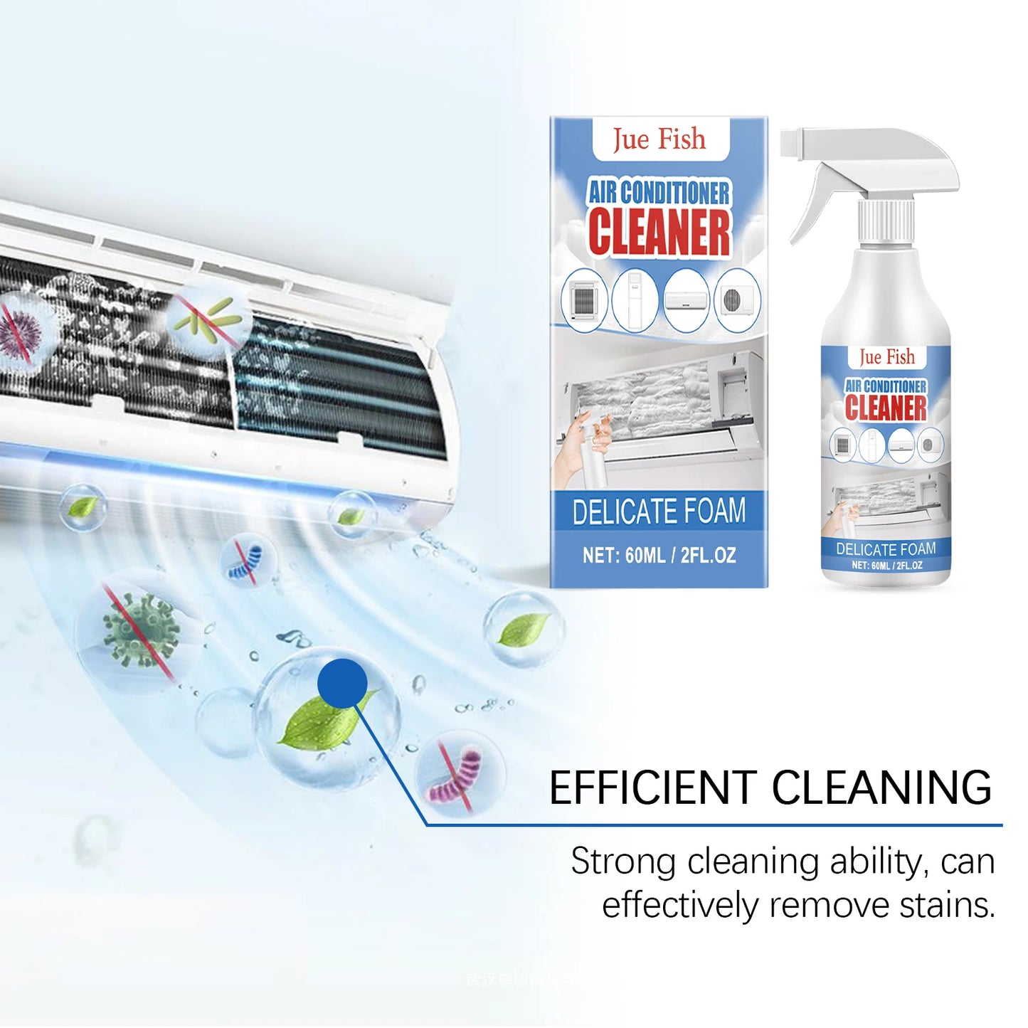Air Conditioner Cleaner Spray Deeply Cleans Internal Dust Bacteria Removes Odors Washing Foaming Cleaner No Disassembly Washing
