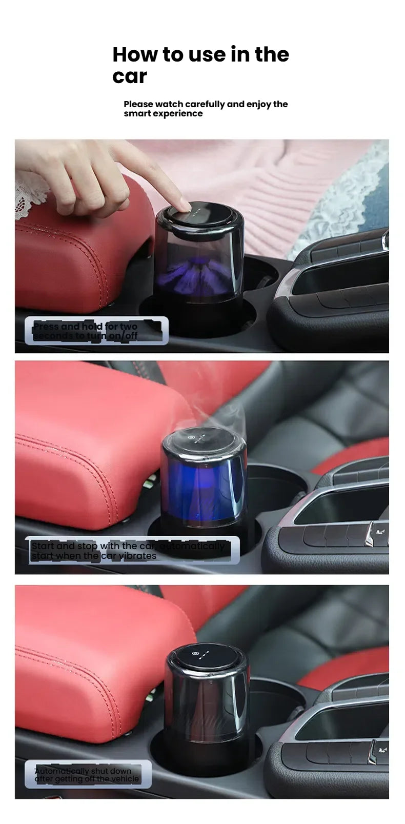 2025 Model Smart Car Air Freshener - Premium Automotive Fragrance Device with Cloud-View Atomization, Filling the Car with Fragr