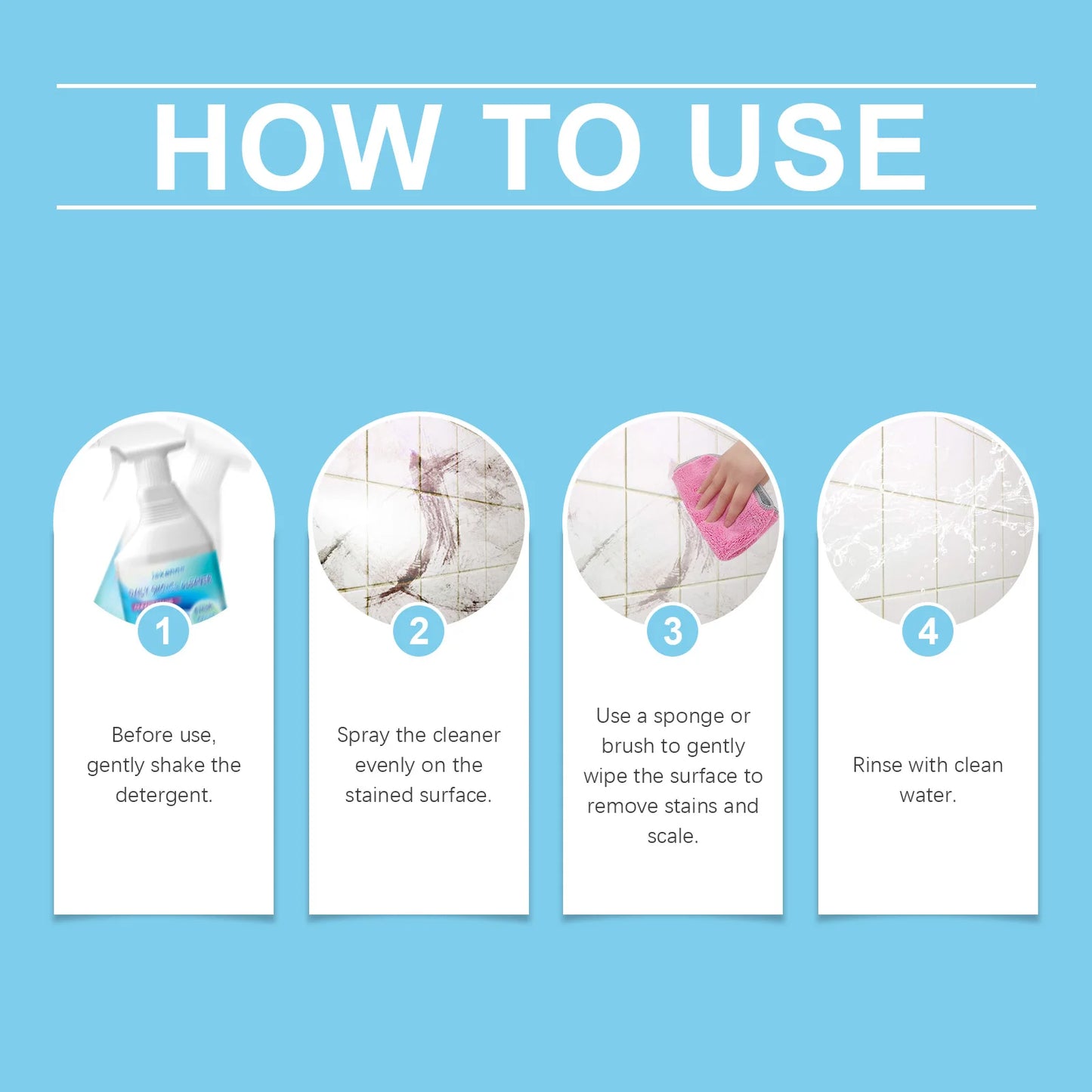 Jakehoe  Daily Shower Cleaner No-Rinse, No-Scrub, Daily Spray for Glass, Tile, Grout, Fresh Clean Scent