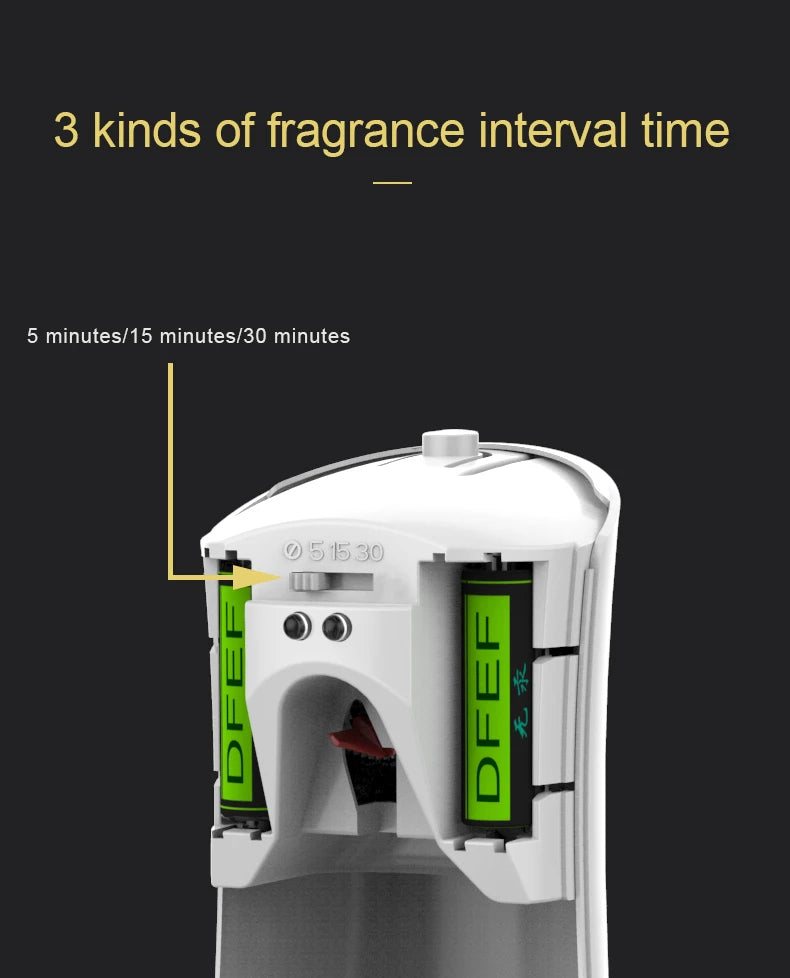 Air Freshener Aerosol Dispenser Fragrance Aerosol Spray Dispenser Car Household Wall-mounted Automatic Adjustable Aroma Diffuser