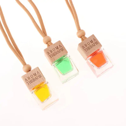 Wood Hanging Car Air Freshener Diffuser Perfume Aromatherapy Essential Oil Bottle Hanging Car Air Freshener Car Auto Accessories