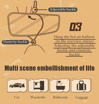 Hot air balloon bear car air freshener hanging accessories perfume fragrance diffuser decoration rearview mirror pendant hanger