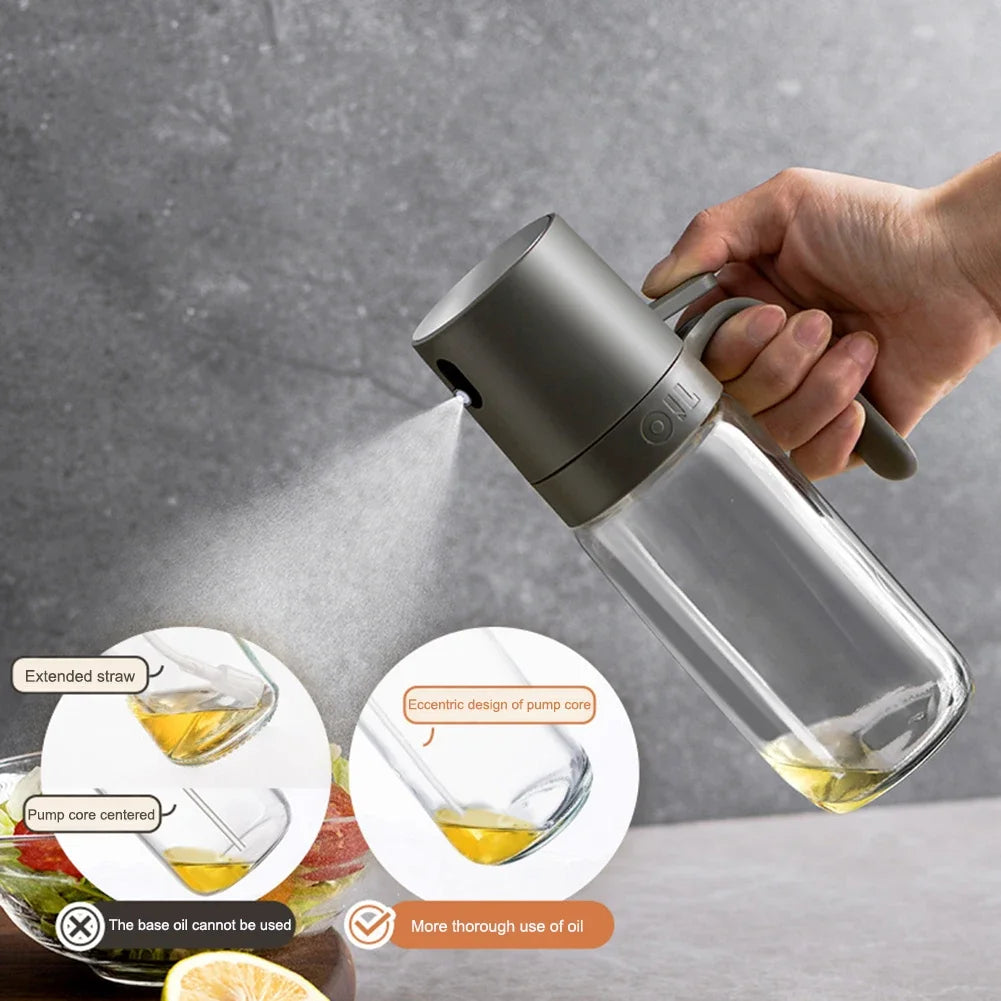 Kitchen Glass Oil Sprayer Bottle 250ml No-Drip Spout Heat-Resistant Glass for Salad Baking BBQ Baking Picnic Kitchen Tool