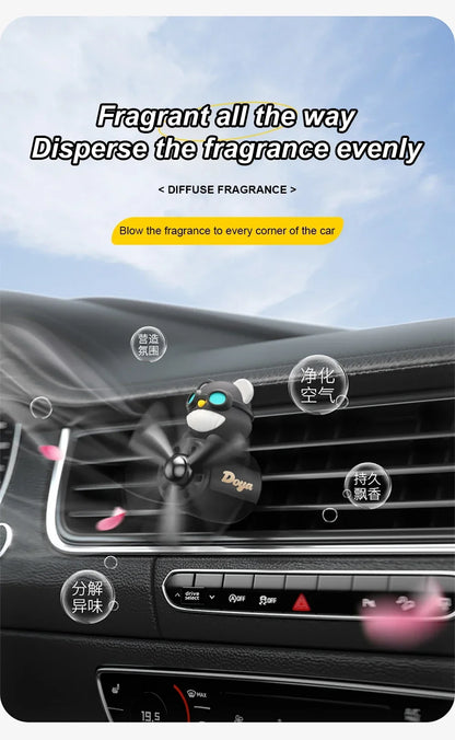 New Car Air Freshener Cute Cartoon Pilot Car Interior Perfume Diffuser Outlet Rotating Propeller Outlet Fragrance Car Perfume
