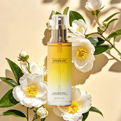Hair Perfume Essential Oil Spray 80ml Glossy & Smooth Fix Dry &Knotted Hair Frizz Control Heat Protection Prevent Split Ends Oil