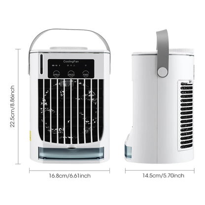 Small Space Air Conditioning for Home Rechargeable Portable Summer Desktop Air Cooler Spray Fan Moist Clean Air for Office Room