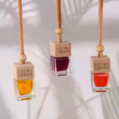 Wood Hanging Car Air Freshener Diffuser Perfume Aromatherapy Essential Oil Bottle Hanging Car Air Freshener Car Auto Accessories