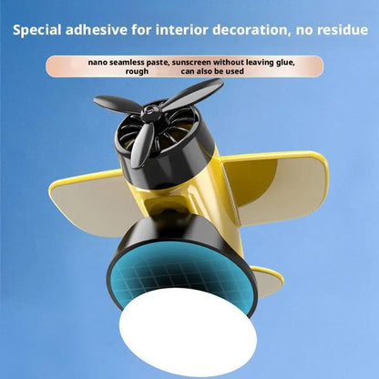 Car Air Freshener Creative Solar Powered Rotating Airplane Ornament Flavoring Fragrance Decoration Car Interior Accessories