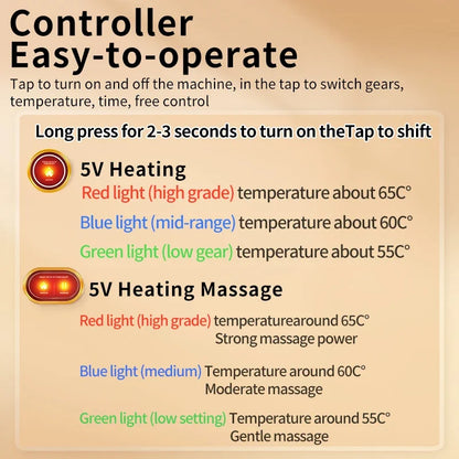 Ankle Massager with Heat Vibratio For Recover Relief Muscle Pain Sports Injuries Joint Warmth Adjustable Brace USB