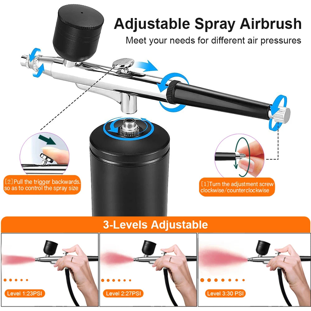 Airbrush Nail High Pressure Nail Art Printing Machine Portable Spray Gun For Nail Art Makeup Painting Cake Nail Spray Airbrush