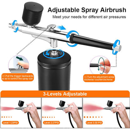 Airbrush Nail High Pressure Nail Art Printing Machine Portable Spray Gun For Nail Art Makeup Painting Cake Nail Spray Airbrush