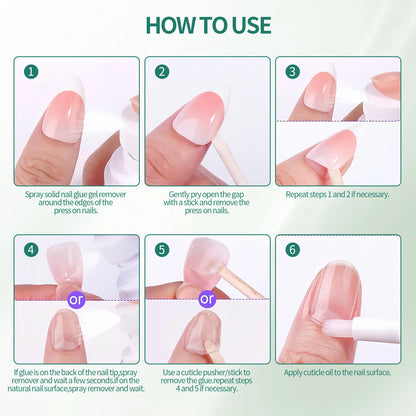 Nailpop 60ml Nail Remover Spray For Press On Nails False Nail Tips  Type UV Soak Off Solid Adhesive Fake Nail Removing Nail Art