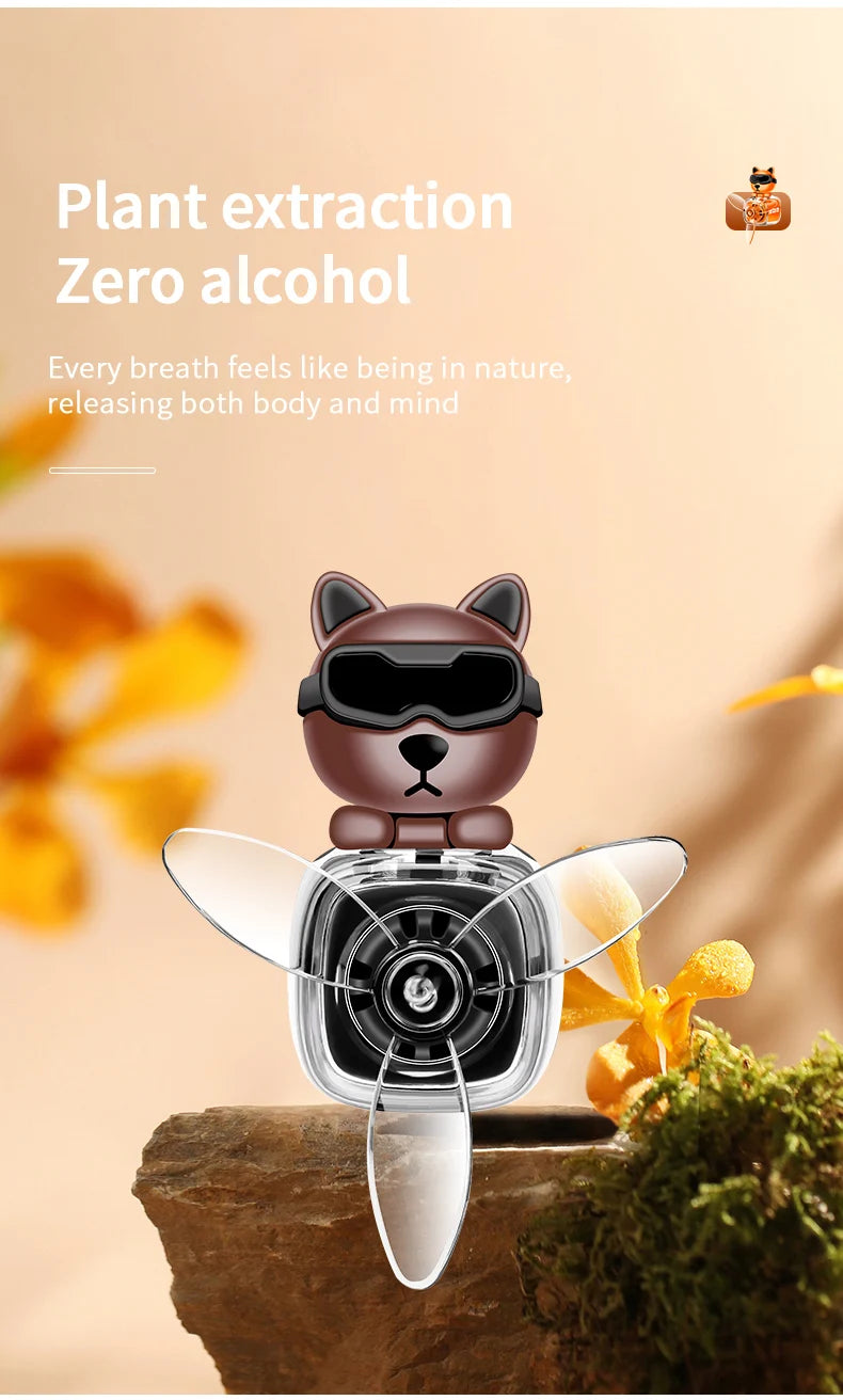 Car Air Outlet Fragrance Diffuser Conditioning Aromatherapy Perfume Clip Dog With Sunglasses Car Decoration Air Freshener