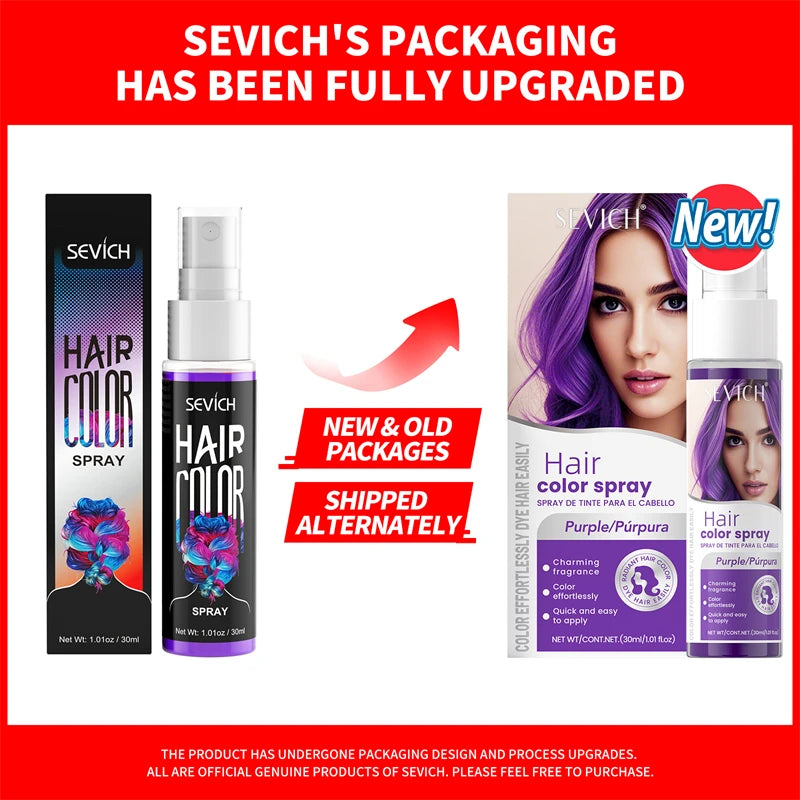 New Hair Color Spray Temporary Diy Hair Dye Spray Halloween Party Costume Instant Hair Styling Spray Disposable Hair Tools 30ml