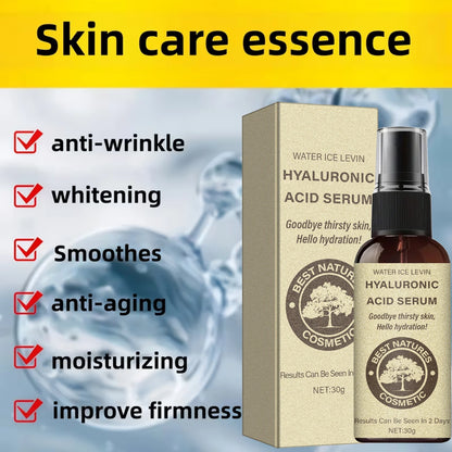 Hyaluronic Acid Serum: Light Texture, Hydrates/Protects Skin, Daily Use for Elasticity – Visible Results in 2 Days