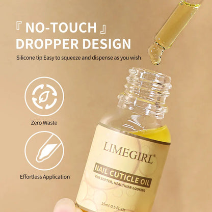 LIMEGIRL15ML Nail Cuticle Nutrient Oil Nourishes and Repairs Damaged Nails Moisturizing Strengthens and Brightens Nail Care