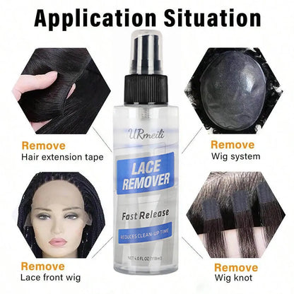 Hair Extensions & Adhesive Tape Remover Spray - Fast-Acting, Gentle, Non-Greasy Formula for Easy Cleaning