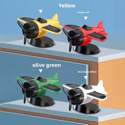 Car Air Freshener Creative Solar Powered Rotating Airplane Ornament Flavoring Fragrance Decoration Car Interior Accessories
