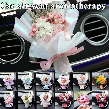Dried Flower Car Air Freshener Car Air Outlet Aromatherapy For Girls Bouquet Auto Vent Clip Car Accessories Car Decoration