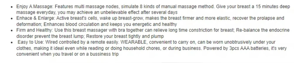 Breast Enlarging Massager for Scientific Shape and Healthy Breast & Breast Enhancement Instrument