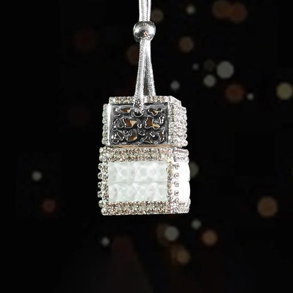 New Car Hanging Air Freshener Empty Glass Bottle Perfume Rearview Mirror Ornament Car Stuff Bling Car Accessories for Woman