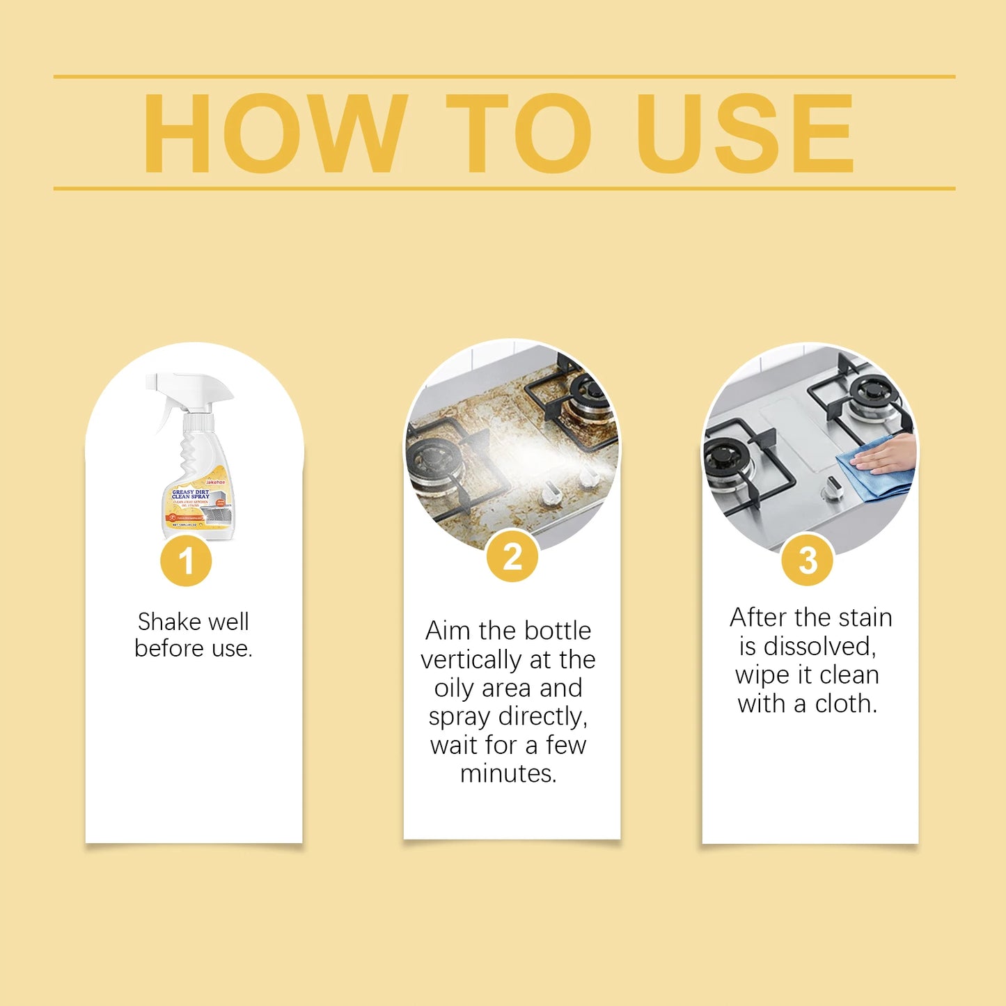 JAKEHOE Greasy Dirt Clean Spray Kitchen Powerful Remover Oil Multipurpose Dirt Degreaser Cleaning Agent Washing Home Use Cleaner