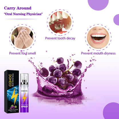 Mouth Freshener Spray Oral Spray Remove Bad Smoke Breath Long Lasting Sweet Fruity Grape Flavor Portable Kissing Cleaning Spray