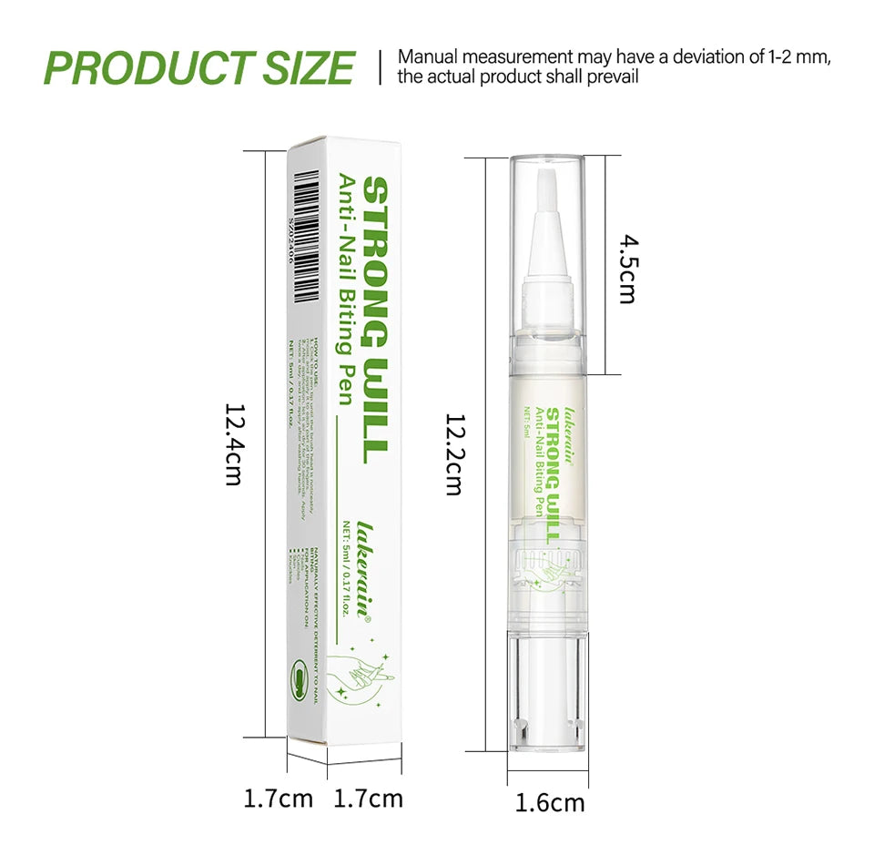 Lakerain Anti-Nail Biting Pen Strong Bitter Protect Nails Apply Quickly Safe Ingredients Natural Moisturizing Nail Pen Care Tool