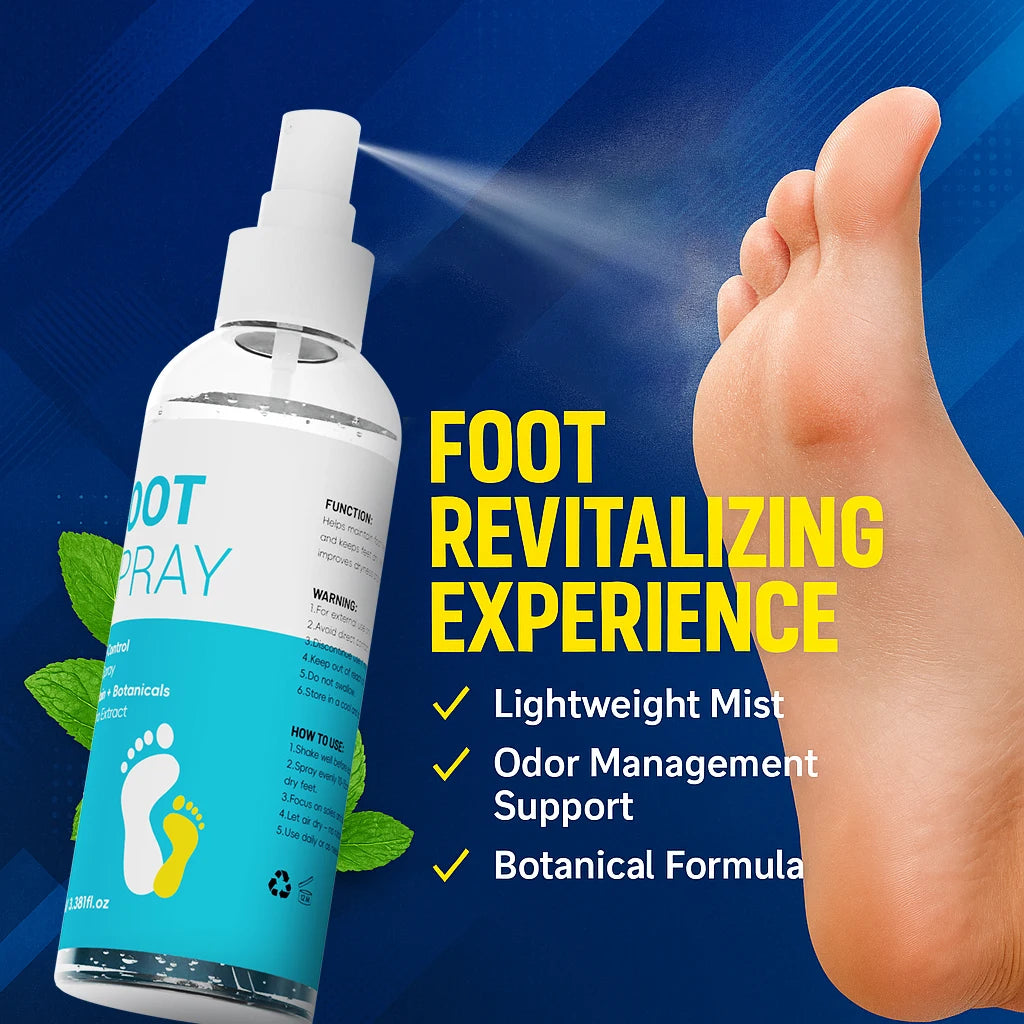 Foot Odor Eliminator Spray  ，Shoe Deodorizer - 100ml Fast-Acting Formula with Natural Extracts, Instantly Removes Odor