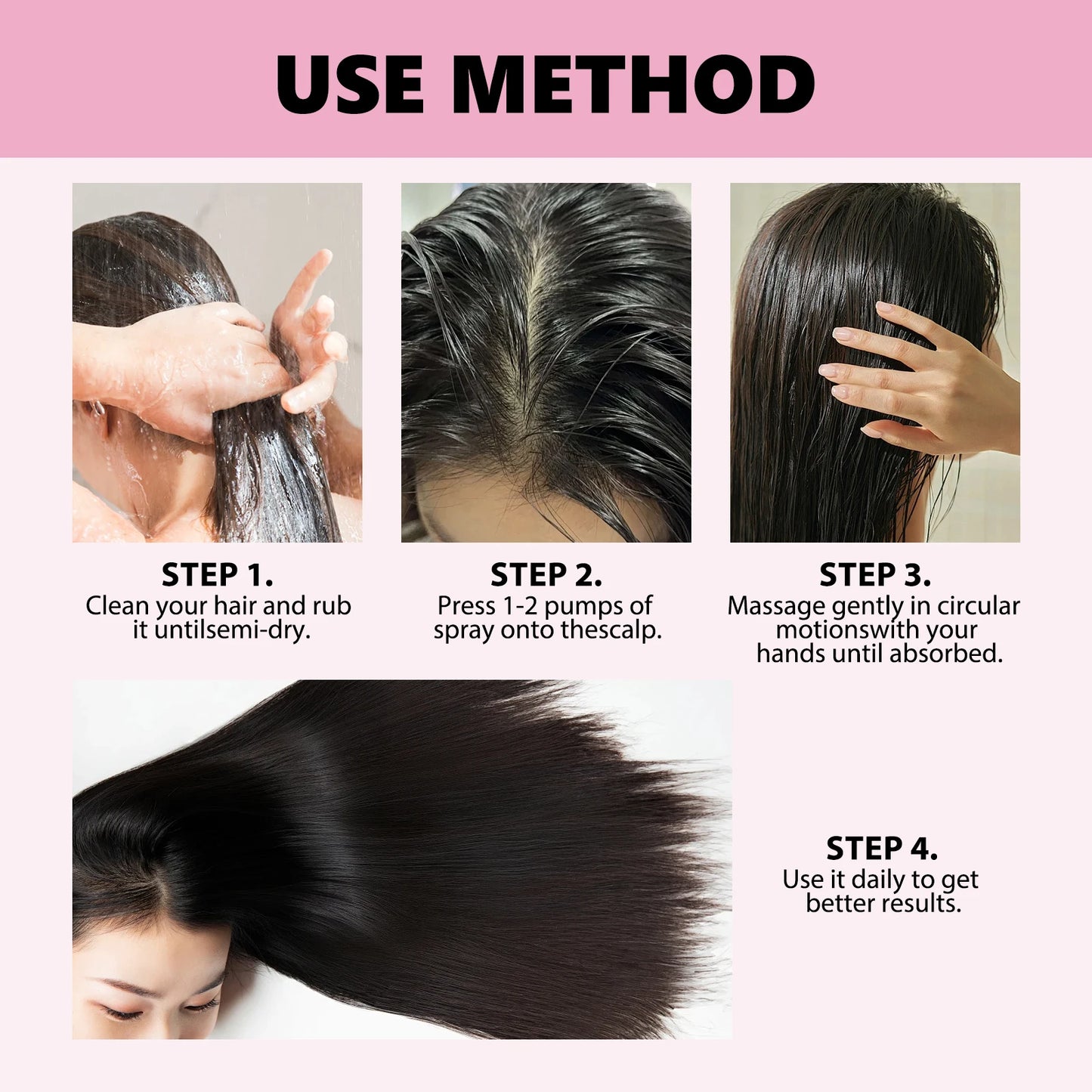 Hair Care Spray Nourishes Hair Scalp Moisturizes And Softens Hair, Repair Damage Strengthen Hair Follicles Reducing Hair Loss