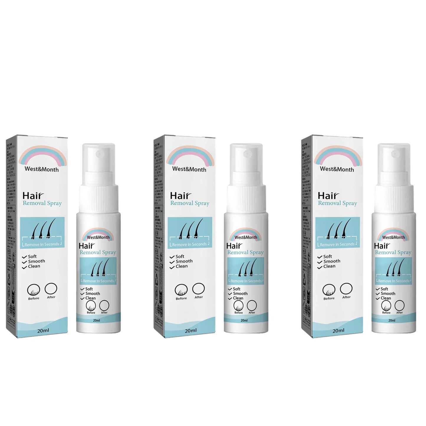 Hair Removal Spray Hair Growth Inhibitor Natural Painless Depilatory Spray Body Armpit Private Parts Hair Remover for Smooth Ski