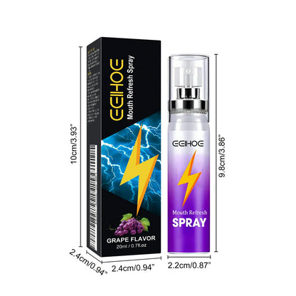 Mouth Freshener Spray Oral Spray Remove Bad Smoke Breath Long Lasting Sweet Fruity Grape Flavor Portable Kissing Cleaning Spray