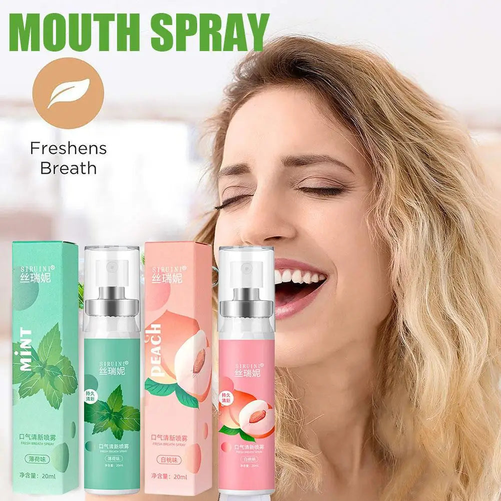 20ml Peach Mint Flavor Oral Fresh Spray Fresh Breath Carry It With You For Long-lasting Fragrance And Mouth Spray Oral Freshener