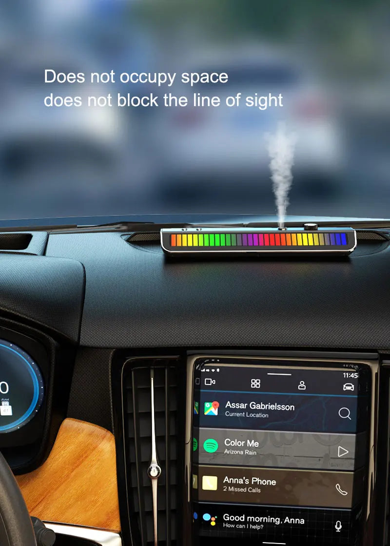 Car Air Freshener Multifunction RGB Music Pick-Up Car Perfume USB Rechargeable Automotive Smell Parking Phone License Plate Cool