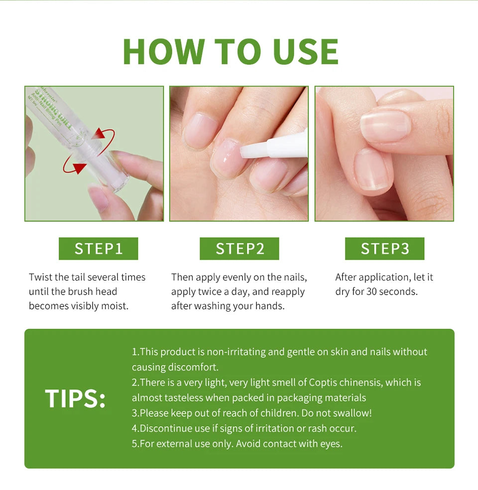 Lakerain Anti-Nail Biting Pen Strong Bitter Protect Nails Apply Quickly Safe Ingredients Natural Moisturizing Nail Pen Care Tool