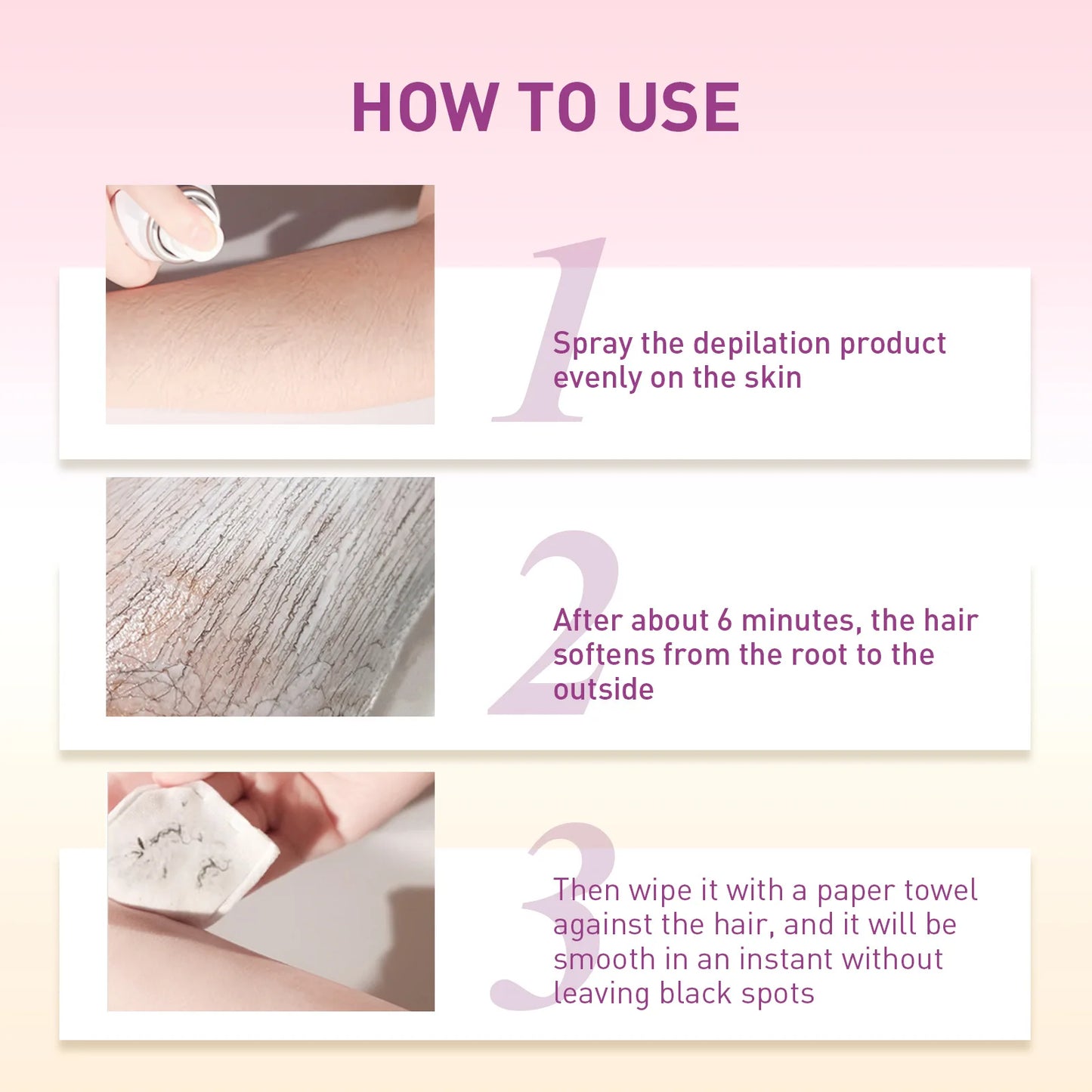 Hair Removal Spray Inhibit Growth Remove Underarm Arm Leg Private Parts Hair Mild Painless Long Lasting Cleaning Depilatory Mist
