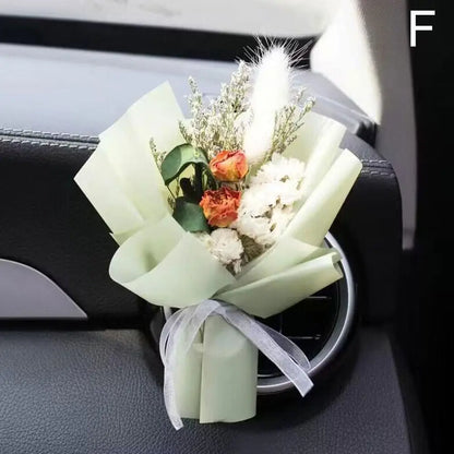 Dried Flower Car Air Freshener Car Air Outlet Aromatherapy For Girls Bouquet Auto Vent Clip Car Accessories Car Decoration