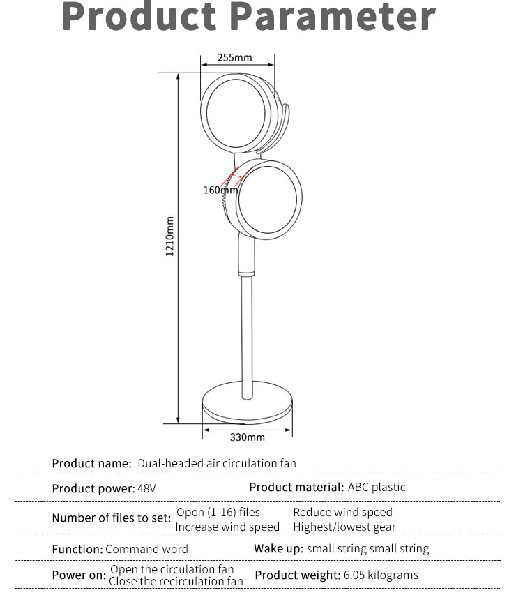 Variable-Frequency Household Electric Fan Soft-Noise Floor-Standing Air Circulation Cold Turbine For Bedroom Ventilation