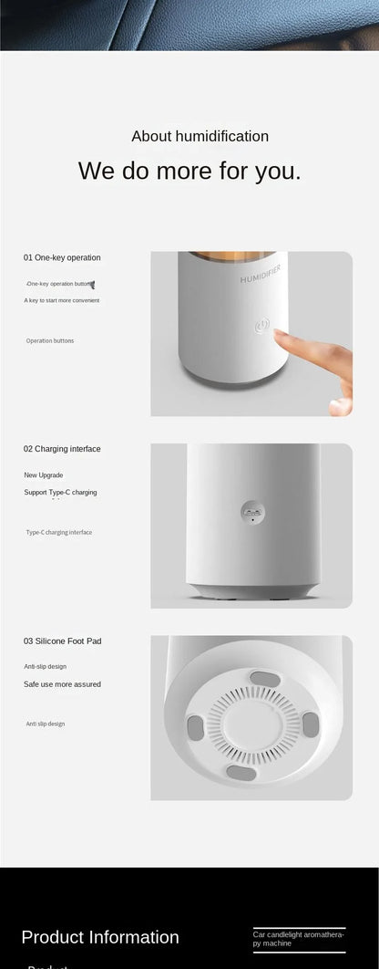 Cross-Border Home Aromatherapy Machine USB Desktop Automatic Fragrance Air Hydration Small Humidifier Artificial Flame Diffuser