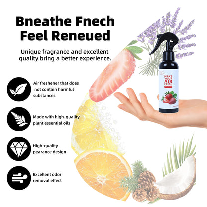 150ml strawberry-Scented Hand-Sprayed Air Freshener – Car Spray, Home Air Purifying & Deodorizing Fragrance