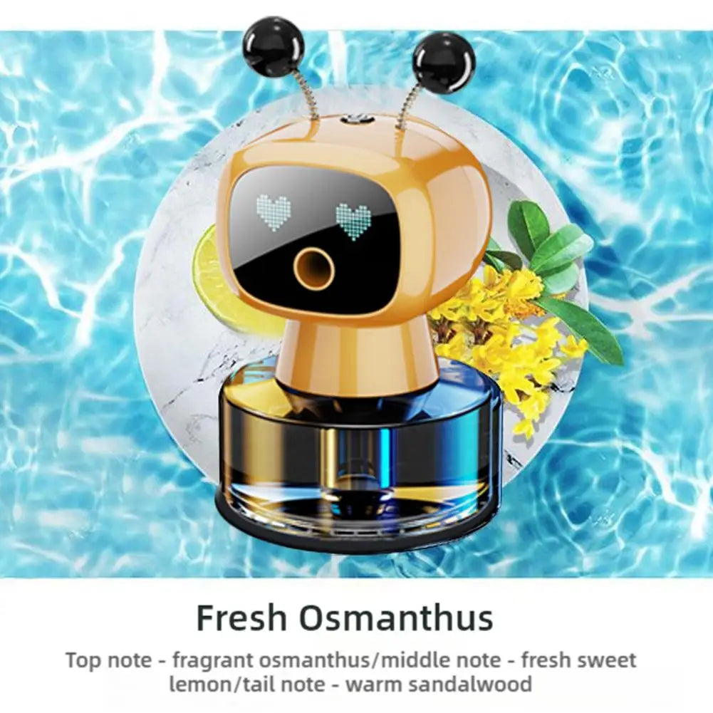 Smart Rechargeable Car Air Freshener,Automatic Aromatherapy Diffuser With Robotic Design,Auto-Spray&Ignition Sensing,Car Decor