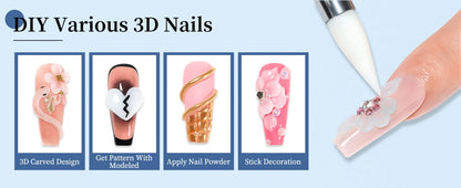 RSNAIL 5g Solid Carved Gel Nail Polish Non Stick Hand Molding Gel Soak Off UV/LED Nail Art Clear White 3D Scupting Extension Gel