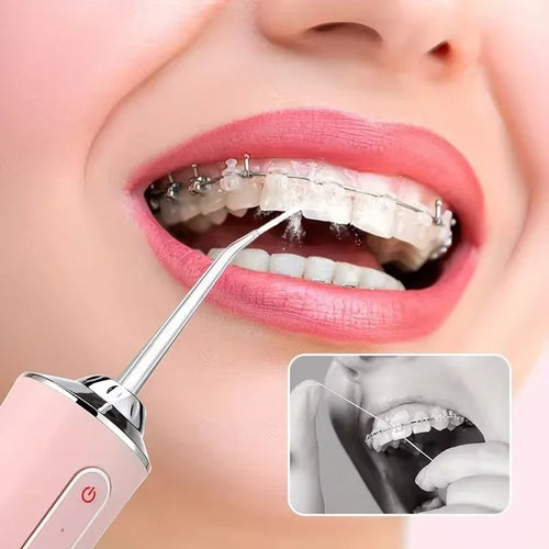Oral Irrigator Portable Dental Water Flosser USB Rechargeable Water Jet Floss Tooth Pick 4 Jet Tip 220ml 3 Modes Dental Cleaner