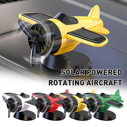 Car Air Freshener Creative Solar Powered Rotating Airplane Ornament Flavoring Fragrance Decoration Car Interior Accessories