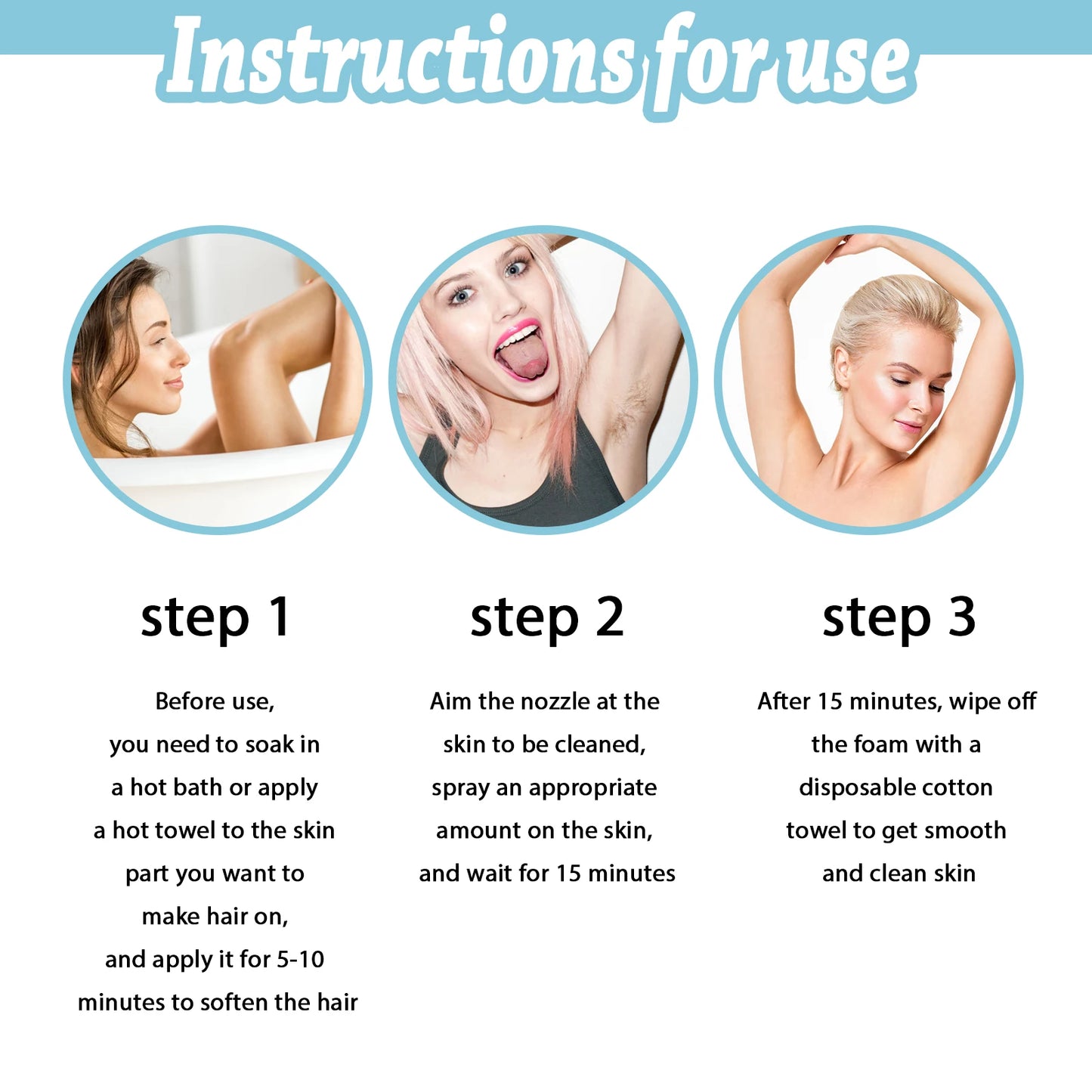 Hair Removal Spray Hair Growth Inhibitor Natural Painless Depilatory Spray Body Armpit Private Parts Hair Remover for Smooth Ski