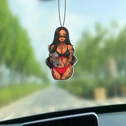 Beauty Girl Goddess Design Air Freshener Car Aroma Tablet  Long Lasting Car and Rearview Mirror Hanging Decor Drive