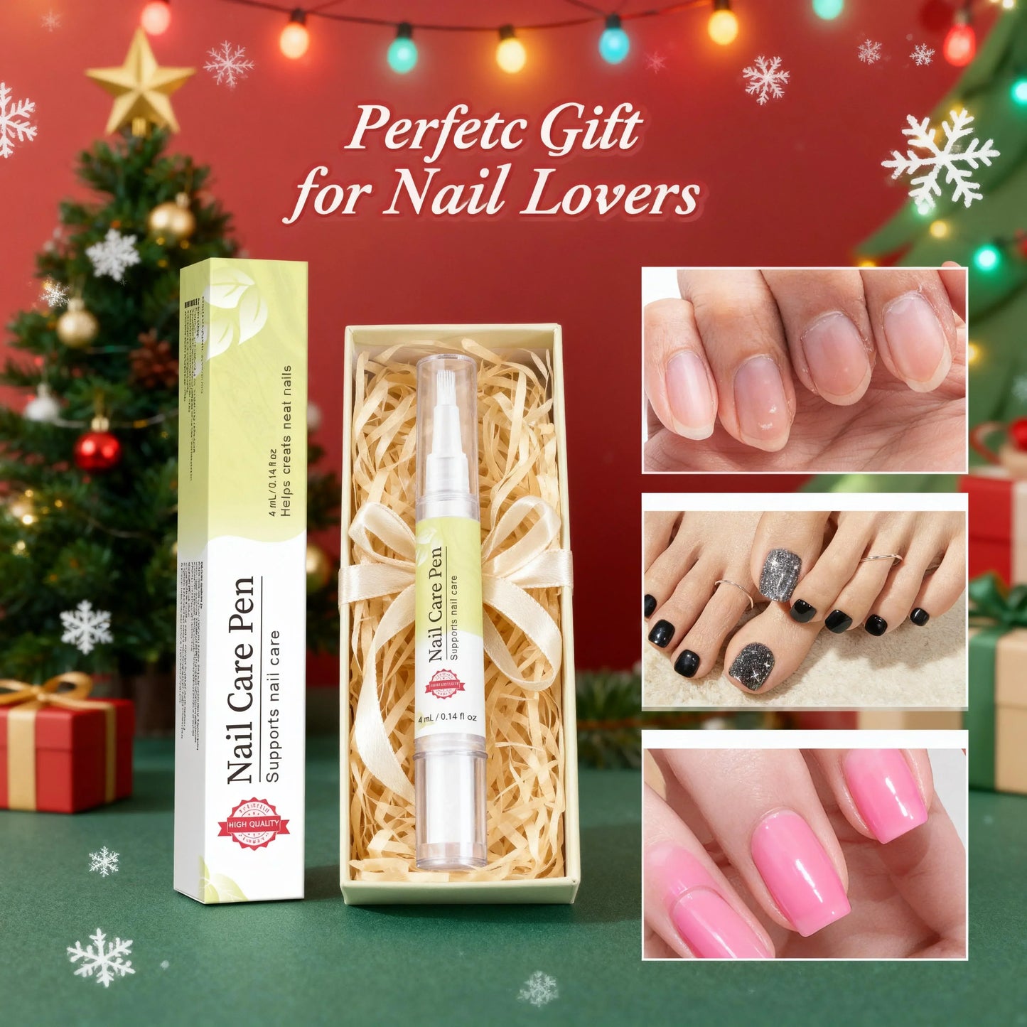 Nail Strengthening Pen 4ml - Lemon & tea tree oil blend minimizes yellow stains, fortifies weak nails & hydrates nail edges.