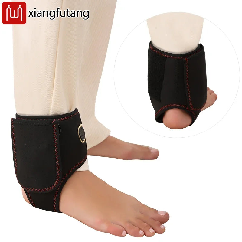 Ankle Massager with Heat Vibratio For Recover Relief Muscle Pain Sports Injuries Joint Warmth Adjustable Brace USB