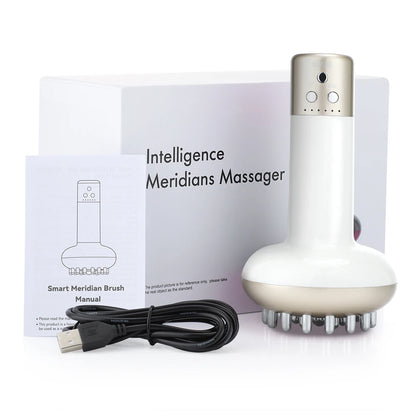 Electric Massage Meridian Brush Anti Cellulite Guasha Body Massager Red Light Microcurrent Vibration Lymphatic Drainage Machine